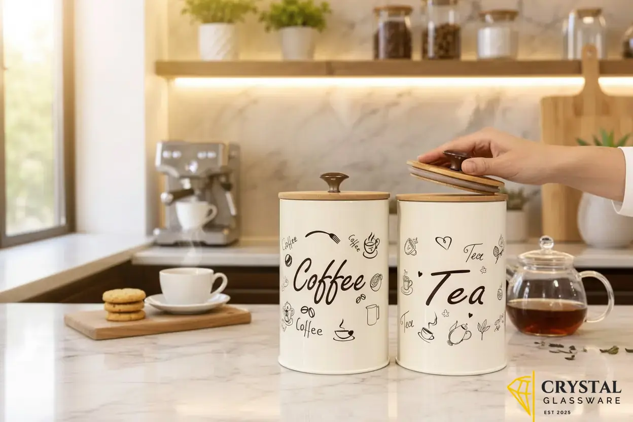 3-Piece Vintage Retro Metal Containers with Lids 